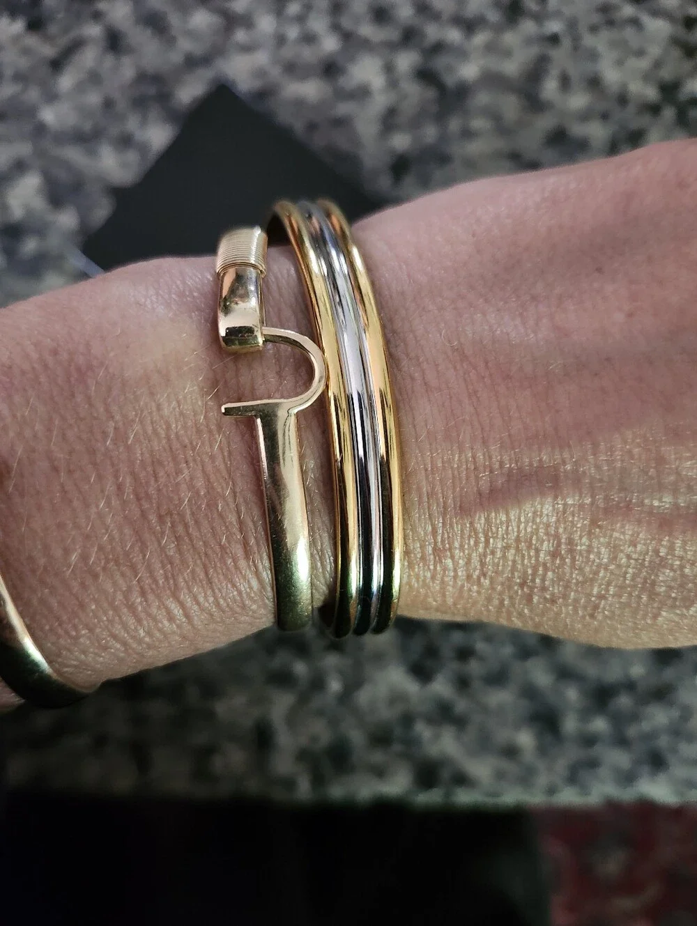 24k Gold Ecetroplated Copper Therapeutic Magnetic Therapy Two Tone Cuff Bracelet